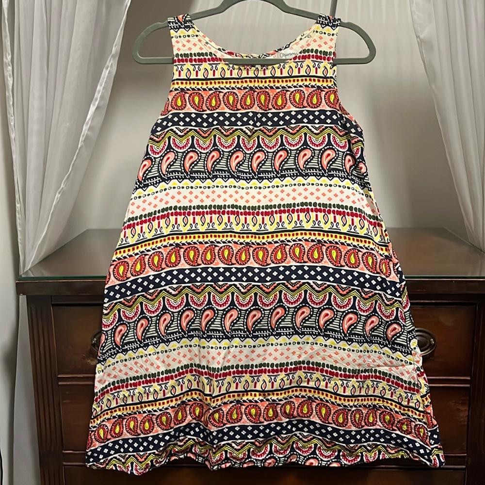 Olsenboye Women's Medium Multicolor Paisley Geometric Pattern Sleeveless Dress
